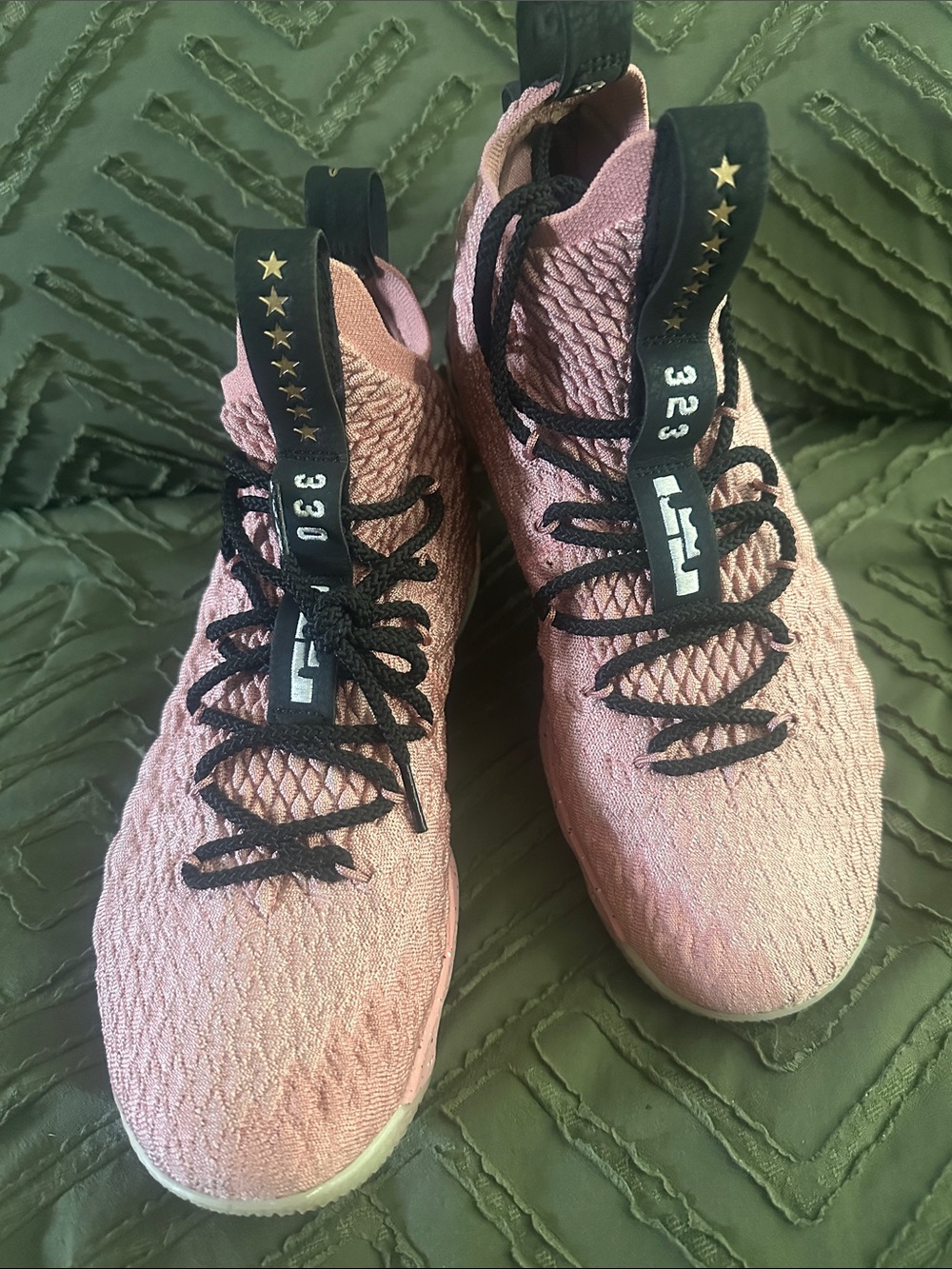 Men's High-Top Athletic Sneakers in Pink with Black Accents